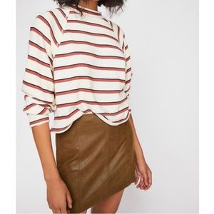 MODERN FEMME CHOCOLATE BROWN VEGAN SUEDE MINI SKIRT EUC NO FLAWS BACK ZIP SIZE 4